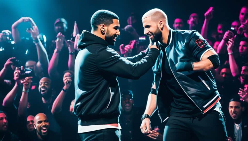 Drake and Eminem on Stage